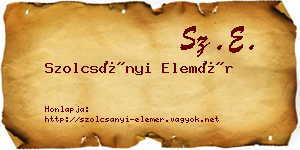 Szolcsányi Elemér névjegykártya