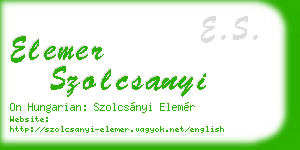 elemer szolcsanyi business card