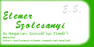 elemer szolcsanyi business card